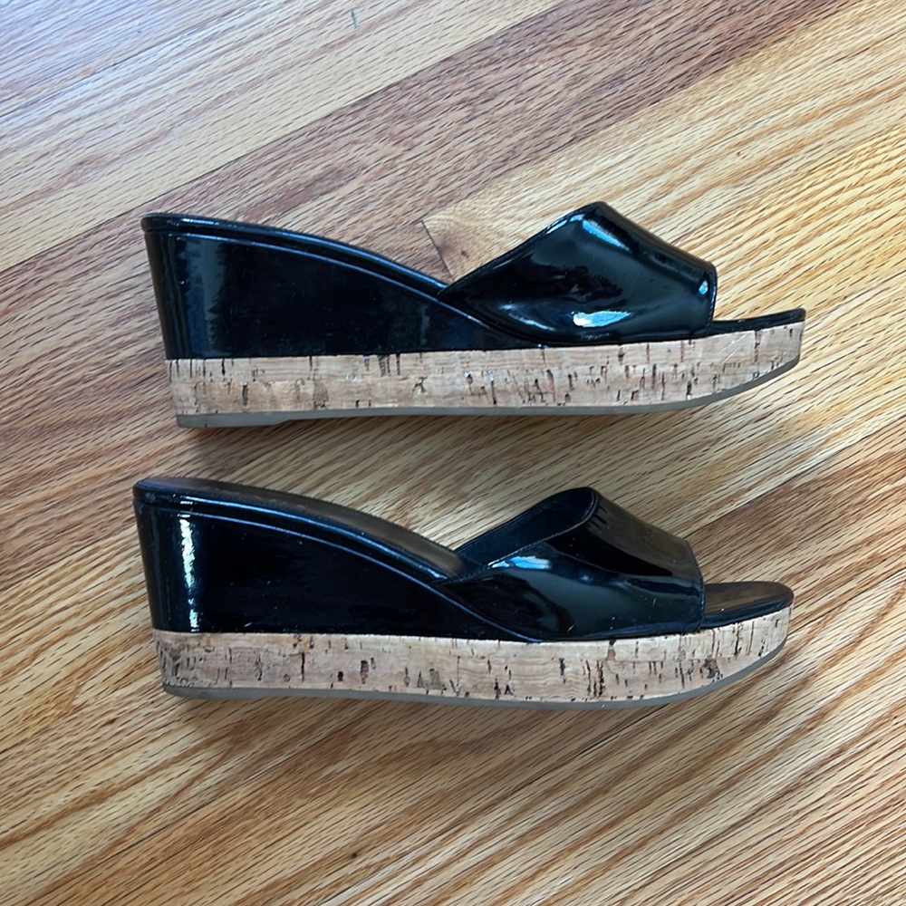 Authentic Prada Patent Leather Printed Slides (wedges) - Picture 2 of 4